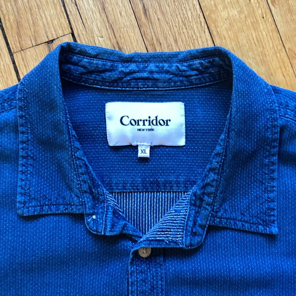 Corridor NY | Deep-washed indigo / Pindot Long Sleeve Shirt  (SS19)